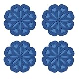 Set of 4 Silicone Trivet Mat - Hot Pot Holder Hot Pads for Table & Countertop - Trivet for Hot Dishes - Non-Slip & Heat Resistant Modern Kitchen Hot Pads for Pots & Pans, Navy Blue