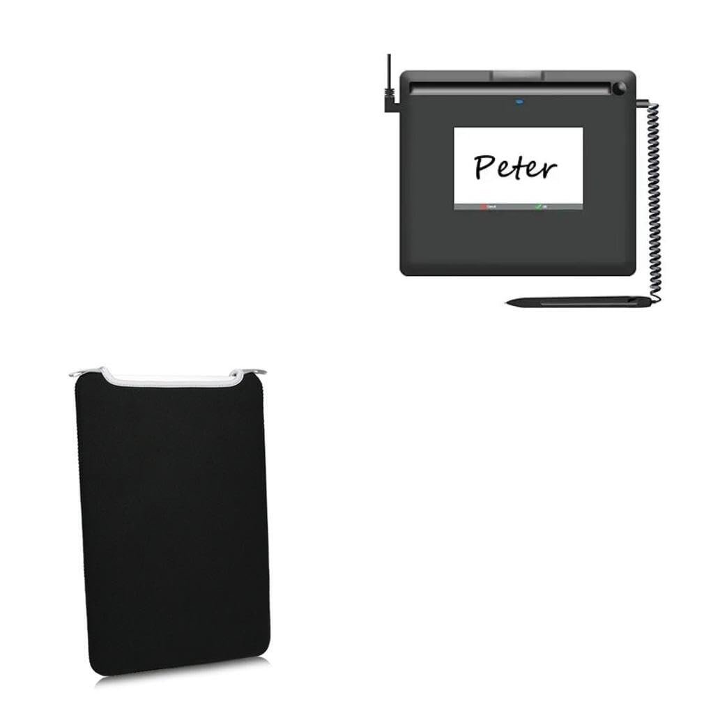 BoxWave Case Compatible with PenPower LCD Signature Pad/L398S (11.2 in) - SlipSuit, Soft Slim Neoprene Pouch Protective Case Cover - Jet Black