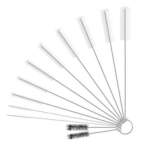 Peitushengjin12-Piece Straw Brush Set Includes 10 Different Diameter Brush Heads. Reusable Cleaning Brushes Suitable for Straws, Straw Cups, and All Types of Tubular Utensils.