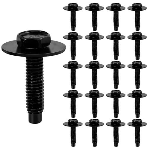 Image of 20pcs M6-1.0 Hex Head Sems Body Bolts with for Bumper Fender Splash | Shield Under Cover Hood M6 Bolt M6x1.0
