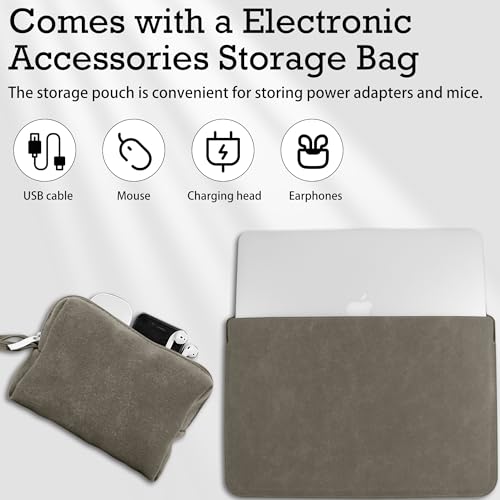 MiRowy Etui na laptopa 13-14", z funkcją stojaka, do MacBook Pro 14 M4/M3/M2/M1, MacBook Pro/Air 13/13,6", Surface, XPS, Lenovo, HP 13,3-14" (brązowe)