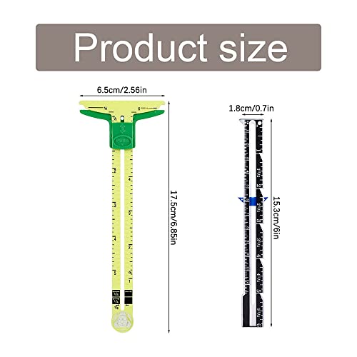 DHinkyoung Sliding Gauge Measuring Sewing Tool Set, 5-in-1Sliding Gauge and Metal Quilting Ruler Sewing Tool Multi Function Sewing Measuring Ruler for Beginner Knitting Crafting Sewing
