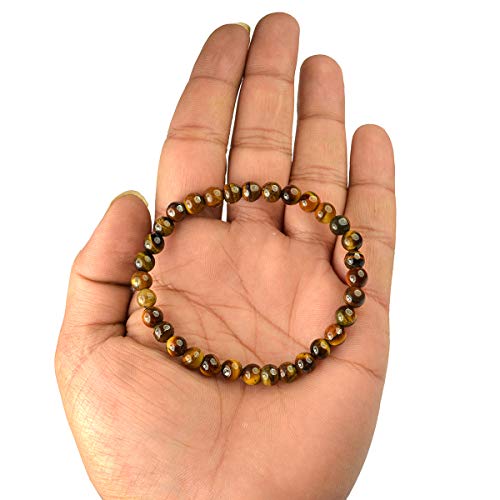 Image of Reiki Crystal Products Certified Natural Crystal Stone Bracelet 6 mm Round Beads for Men and Women | Premium Gemstone Jewellery Collection | Reiki Charged | Multiple Stone Variants Available