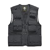 Gilet extérieur multi-poches pour hommes, camping, pêche, gilet de photographie, vêtements d'extérieur décontractés.