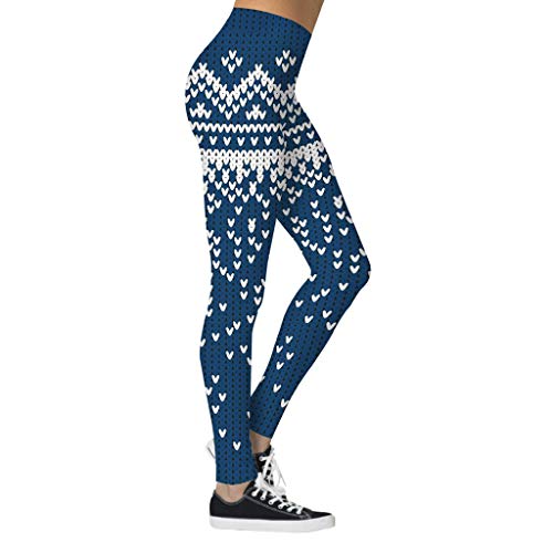 Iusun Women's Yoga Pants High Waist Christmas Series Print Xmas Sports Hips Leggings Trousers for Workout Running Sport Fitness Gym