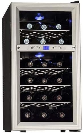 Koldfront 18 Bottle Dual Zone Thermoelectric Wine Cooler - Silver/Black