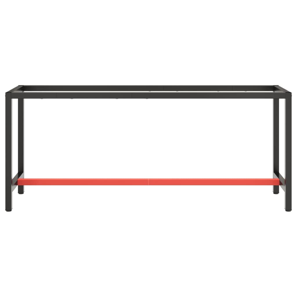 Generic Metalowa Rama Stołu Warsztatowego Czarno-czerwony stół Warsztatowy do Warsztatu Garażowego (80 X 57 X 79 cm) (190 x 50 x 79 cm)