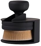 Ultra Soft Round Makeup Brush - Flat Brush with Stand for Make up - Perfect for Foundation, Concealer, Blush, Cosmetics, Cream, Skincare, Powder - Look Gorgeous Now - by TI Style (Black)