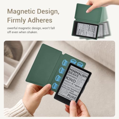 Image of CoBak Magnetic Case for XTEINK X4, Ultra-Lightweight Protective Cover for Xteink X4 E-Reader, Secure Magnetic Attachment(Dark Green)