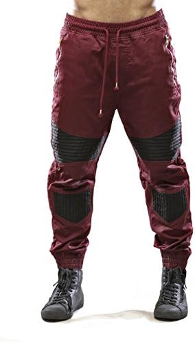 Smoke Rise Men's Waxed Twill Color Block Moto Jogger Pant
