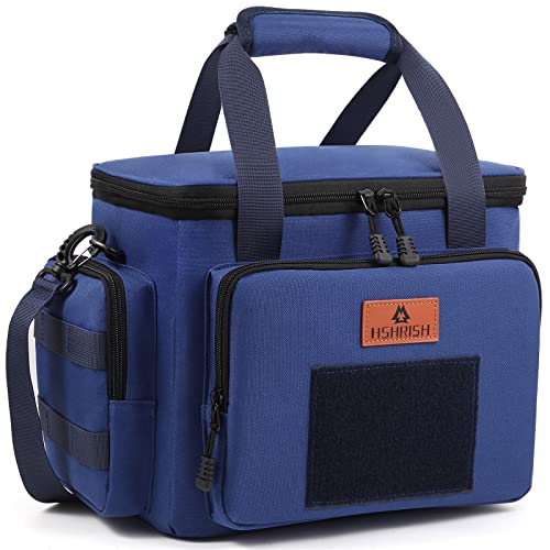 HSHRISH Lunch Bag for Men, Tactical Cooler Bag, Reusable Waterproof Leakproof Insulated Lunch Box for Adults Men Work Picnic Outdoor Camping Day trips Fishing, 12L Blue
