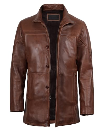 Image of Blingsoul Leather Car Coats For Men - Real lambskin Jacket Mens