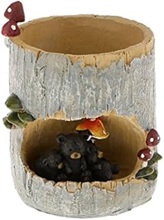 BESTOMZ Cactus Succulent Plant Pot Planter Container Flower Pot Pen Pencil Holder Cup (Black Bear)