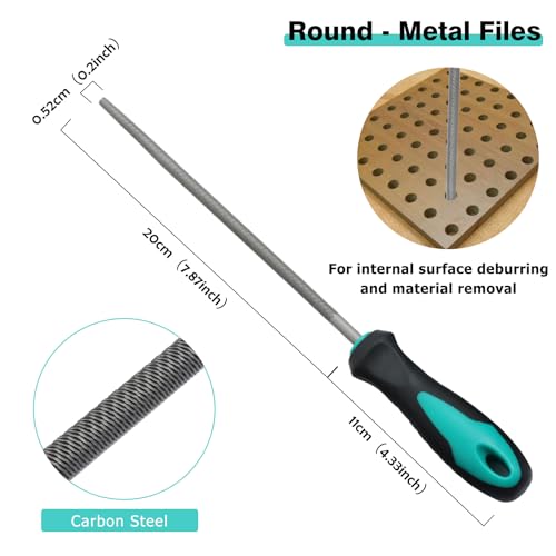 YANMAKE 4Pcs Metal File Set, 8inch Hand Files Large Steel Rasp Files with Handles for Metalworking, Woodworking and More - Image 4
