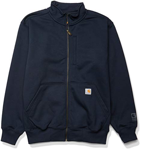 Carhartt mens Rain Defender Loose Fit Heavyweight Full-zip Mock-neck Sweatshirt, Navy, XX-Large US