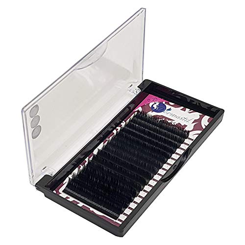 Extensiones de pestañas postizas Ultra Soft Flat Cashmere Lashes con punta dividida Rizos D Curl, Espesor 0,20 mm para extensiones de pestañas (MIX)