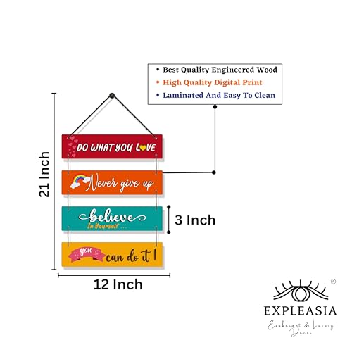 Image of EXPLEASIA Decorative Wall Hanging Wooden Art Decoration Item for Home Office Home Decor Gift Items
