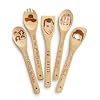 Funny 5Pcs Wooden Spoons for Cooking Utensils Set Novelty Friends TV Show Decor for Women Unique Friends Themed Gifts for Cooks Kitchen Decor Accessories Housewarming Gifts