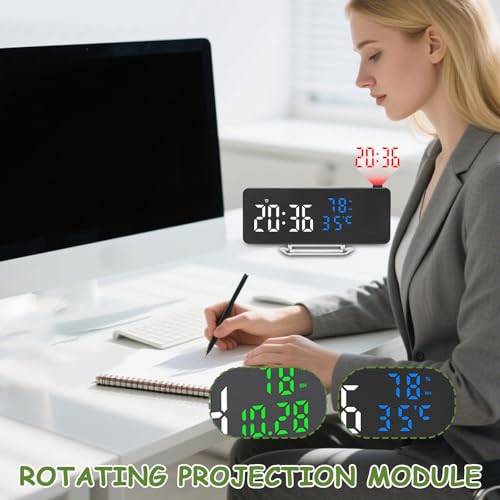 Reloj de mesa doméstico con humedad y temperatura para regular el sueño 3