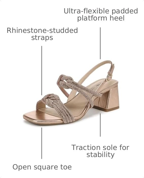 LifeStride Womens Celeste Heeled Sandal Rose Gold Metallic 7.5 M by LifeStride - Used condition - Image 3