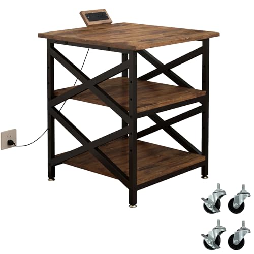 METYERRY Large Printer Stand Power Outlet, Height