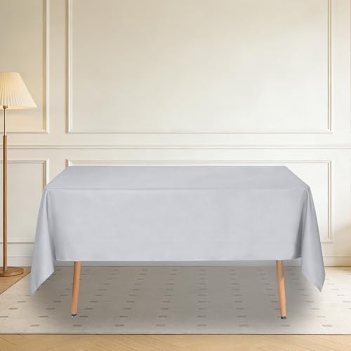 Nappe rectangulaire imperméable 80x125 cm en polyester gris clair pour table de cuisine