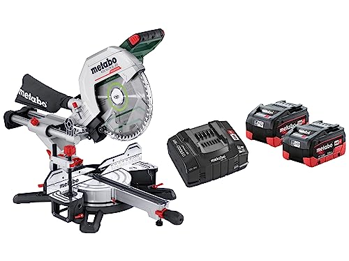 Metabo KGS 18 LTX BL 305 Akku-Kappsäge (18V 2x8Ah LiHD- Ladegerät ASC 145, mit Zugfunktion, Klasse M, robuste Bauweise) 614305810