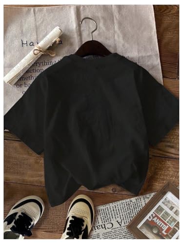 MakeMeChic Girl's Bow Tops Crew Neck Short Sleeve Cute Tee Shirt2