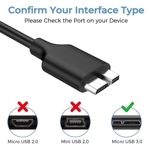 YLK Câble USB C vers Micro B 3.0, 0.5M Cable Compatible avec WD External Hard Drive, Toshiba, Seagate, Samsung Galaxy S10/S9/S8 – vue 2
