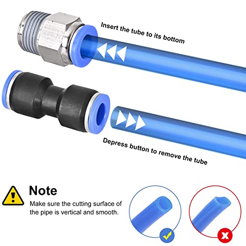 37Pcs Air Line Fitting Kit,Npt Thread Push To Connect Fittings, Nylon Tube Quick Connect Fittings 1/4",1/2",3/8" For Industrial Workshops #TOP4