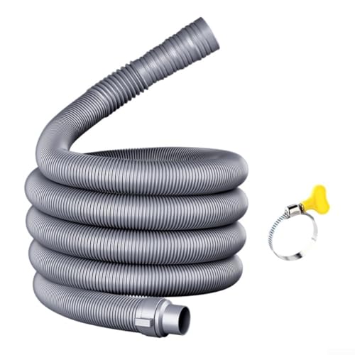 Image of Flexible PVC Drainage Hose for Washing Machines – Leak-Proof, Cut-to-Size (1.5m/2m/3m/4m), Easy Installation with Clamp – Bathroom Plumbing Fixture(1.5m)