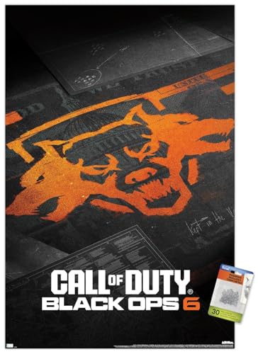 Trends International Call Of Duty: Black Ops 6 - Emblem Wall Poster with Pushpins, 22.37" x 34.00", Premium Poster & Push Pin Bundle