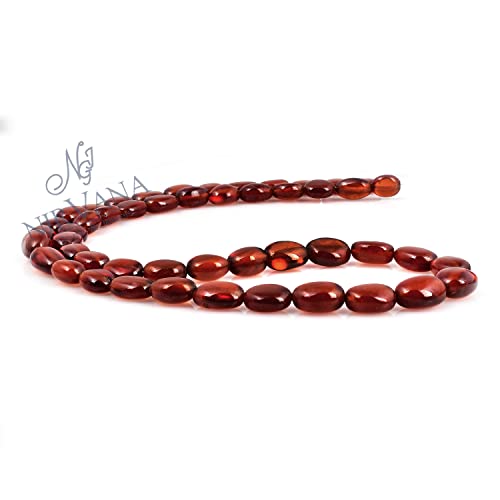 Perle de grenat Hessonite véritable 39cm pour collier de prestige