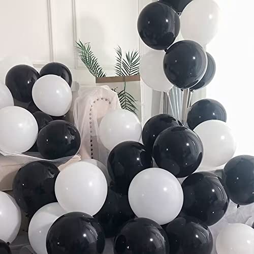 Image of 200 Pcs Black and White Balloons 5 Inch Latex Small Balloon Garland Arch Kit for Baby Shower Birthday Bridal Shower Wedding Anniversary Party Decorations