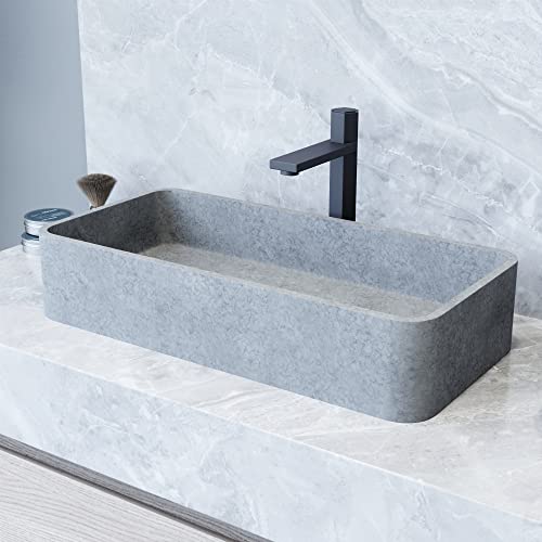 Vigo Concreto Stone™ 23.625 Inch L X 11 Inch W Over The Counter Freestanding Rectangular Vessel Bathroom Sink In Gray - Sink For Bathroom Vg04060 #TOP1