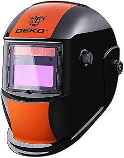 DEKOPRO Welding Helmet Solar Powered Auto Darkening Hood with Adjustable Shade Range 4/9-13