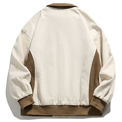 Aelfric Eden Men’s Patchwork Corduroy Jacket Oversized Vintage Stand Collar Down Jackets Loose Streetwear Casual Coats #TOP3