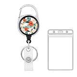 Badge Reel Retractable Keychain Heavy Duty with Belt Clip Nurse Badge Holder with Waterproof Vertica