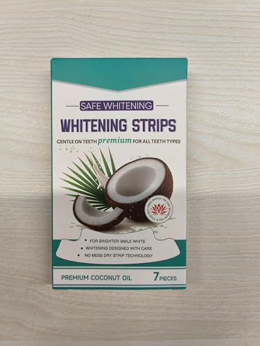 Teeth Whitening Strips, bandes blanchissantes à la noix de coco, blanchissant à la menthe, sans danger, avec formule de noix de coco naturelle, blanchiment des dents avec protection contre l'émail