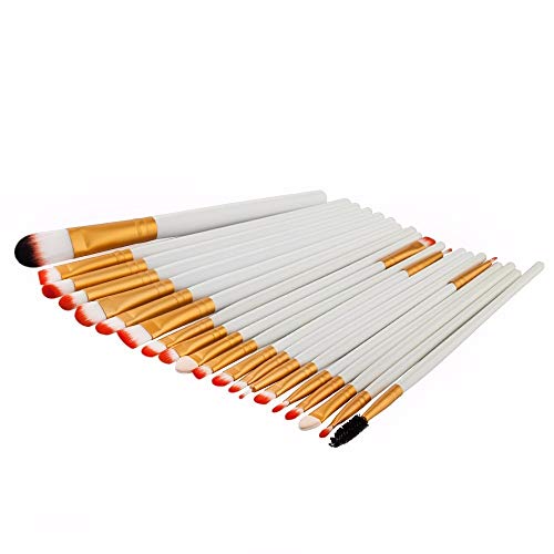 Kit Pinceis Branco Maquiagem Profissional 20 Peças