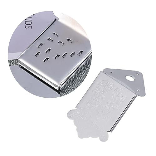 HANABASS Triangle Plated Mandolin Tailpiece with Cover for Guitar Maker Replacement Part for String Mandolin Chrome Finish with Flower Pattern Easy String Changes