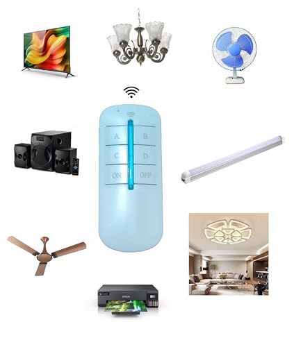 Image of Wireless Remote Control Modular Switch Board | 4 Socket 6 Amp with 2.5 Meter 1.5 Sqmm Cable | Smart Gang Box for Light & Fan Control | Remote Control White Extension Board