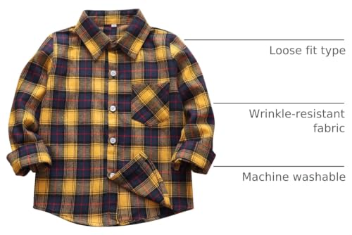 Image of OCHENTA Men's & Boys Flannel Shirts Button Down Long Sleeve Plaid Shirt Family Matching Outfits