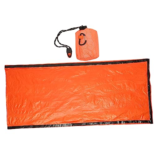 POPETPOP Film de Aluminio PE Portátil para Emergencia con Bolsa con Cordón para Supervivencia al Aire Libre Ligero y Resistente para Camping y Situaciones de Emergencia