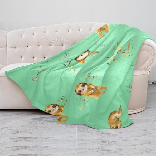 Couverture polaire microfibre Funny Sloth 150x200 plaid canapé