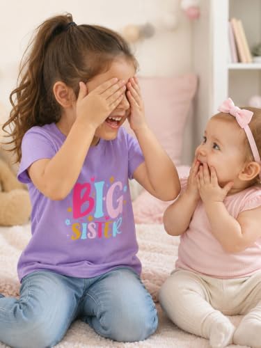 Image of Funnycokid Big Sister Shirts for Girls Pregnancy Announcement 1-7 Years