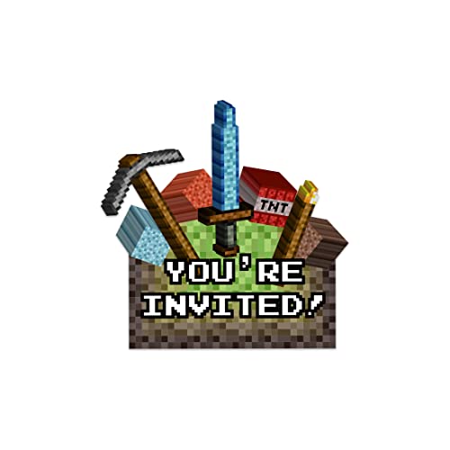 Minecraft Birthday Invites by Birthday Galore
