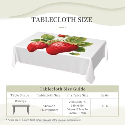 Nappe de table rectangulaire fraises grand format extérieure - 7