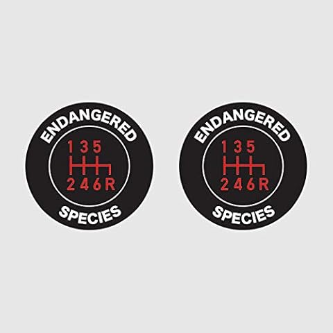 fagraphix Two Pack Stick Shift Endangered Species Sticker Self Adhesive Vinyl Decal Manual Transmission Cover