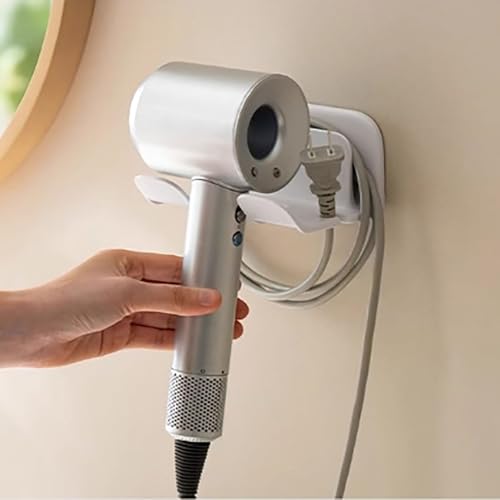 CHENLONB ドライヤーホルダー リファ ドライヤー ドライヤー置き 壁掛け 粘着 ドライヤー フック アルミ ドライヤー置き 巻き取り 収納 コードもスッキリ収まる